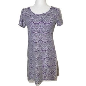 Myán Lace Overlay Purple Slip Dress Sz Small